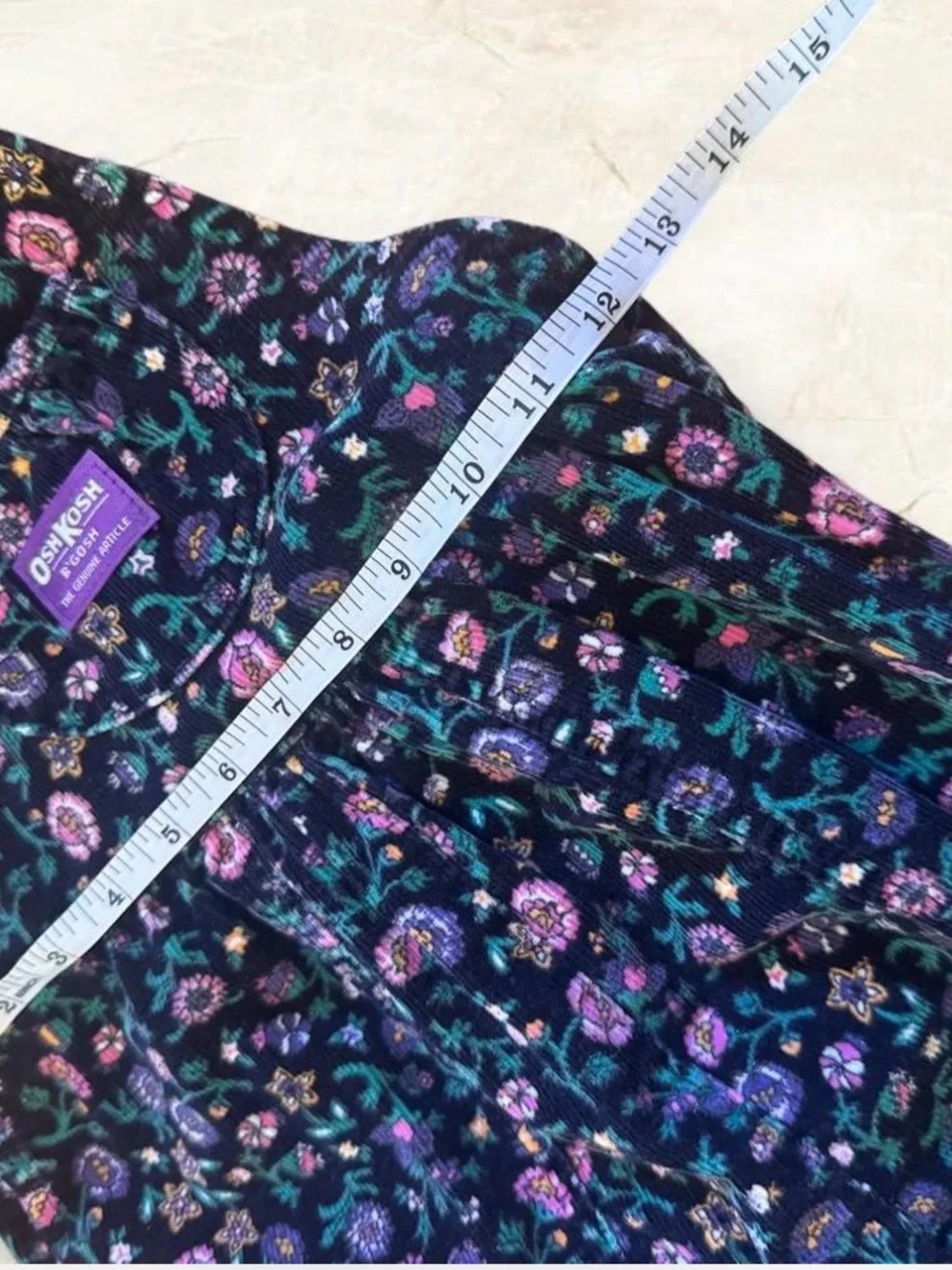 VTG 80s90s OshKosh Vestbak Floral Corduroy Overalls Size 6X Made in USA RARE